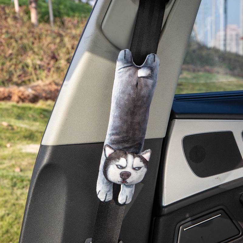 Car Safety Belt Shoulder Pad Cover Cartoon Cute Plush Four Seasons Universal New Soft Lengthened Cute Protective Cover Vkck