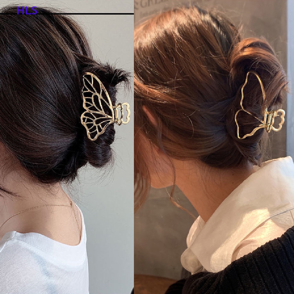 Kẹp Tóc Bướm Kim Loại Màu Vàng Thời Trang Thanh Lịch
