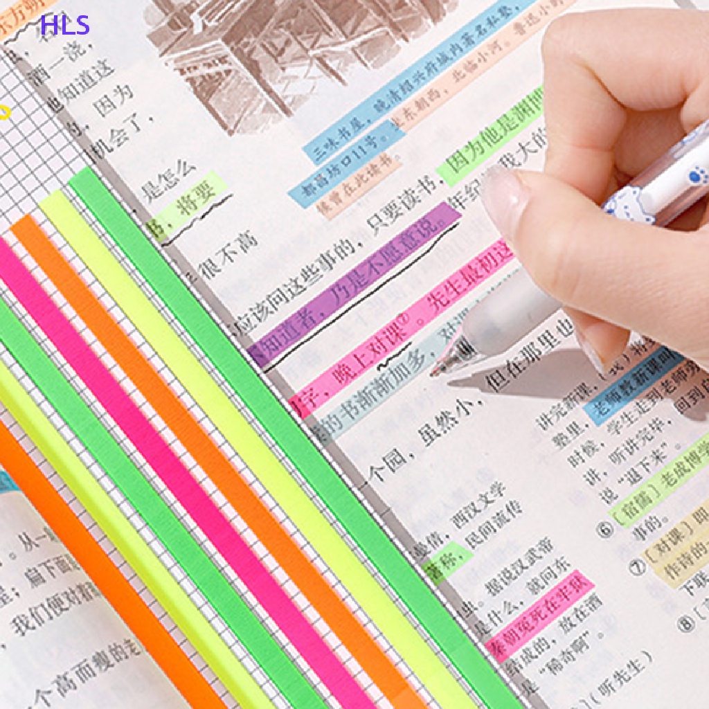 Set 160 Miếng Dán Ghi Chú Màu Dạ Quang Trong Suốt