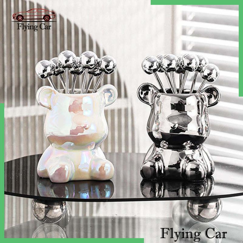 [Lzdjfmy2] Bộ Nĩa Ăn Trái Cây Hình Gấu Dễ Thương Cho Đám Cưới Nhà Hàng Nhà Hàng