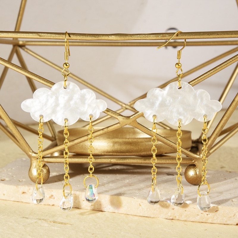 Bông Tai Hình Đám Mây / Giọt Nước Bằng Acrylic Thời Trang Tinh Tế Cho Nữ