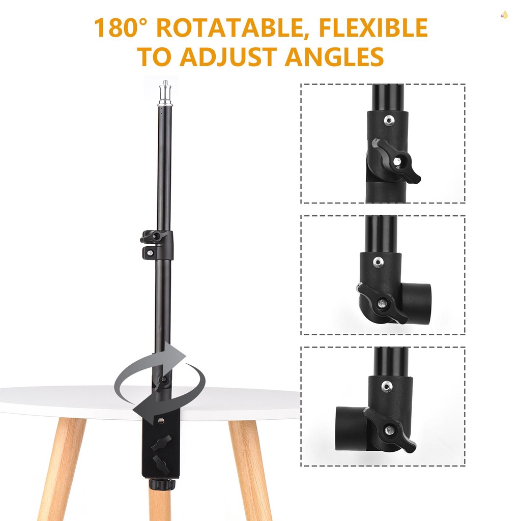 Kẹp Chữ C Bằng Hợp Kim Nhôm Đa Năng + Gậy Ba Chân Mở Rộng Điều Chỉnh Được Kèm Ốc Vít 1 / 4 Inch 28-46cm Cho Máy Ảnh
