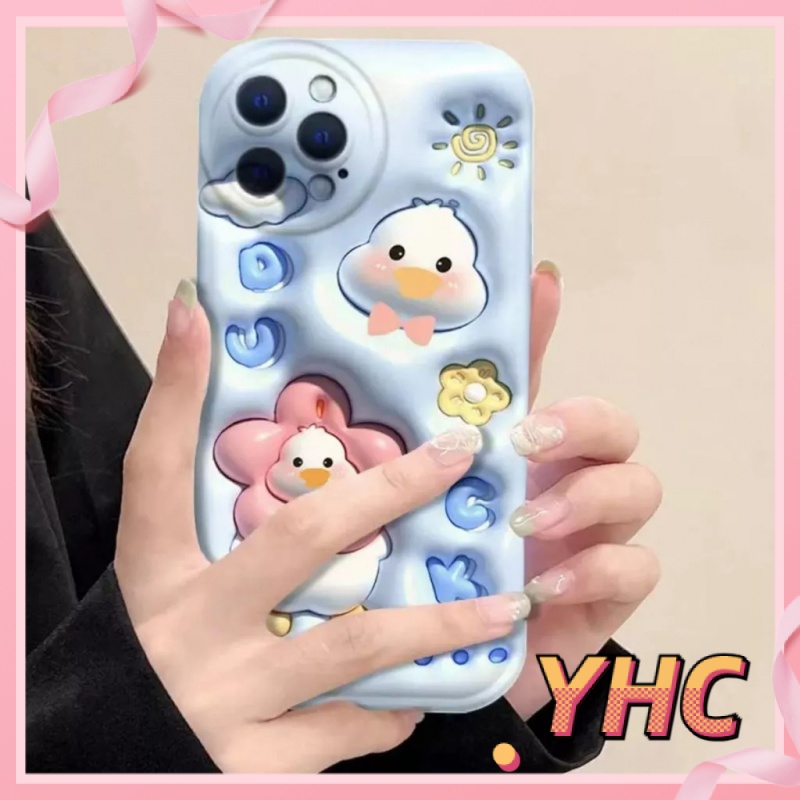 Ốp lưng iPhone Hiệu ứng phẳng 3D của vịt hoa hoạt hình áp dụng cho vỏ bong bóng chống rơi Cho iPhone 6 / 6S / 6splus / se / 7 / 7plus / 8 / 8plus / X / xs / xsmax / 11 / 12 / 13 / 14-5070