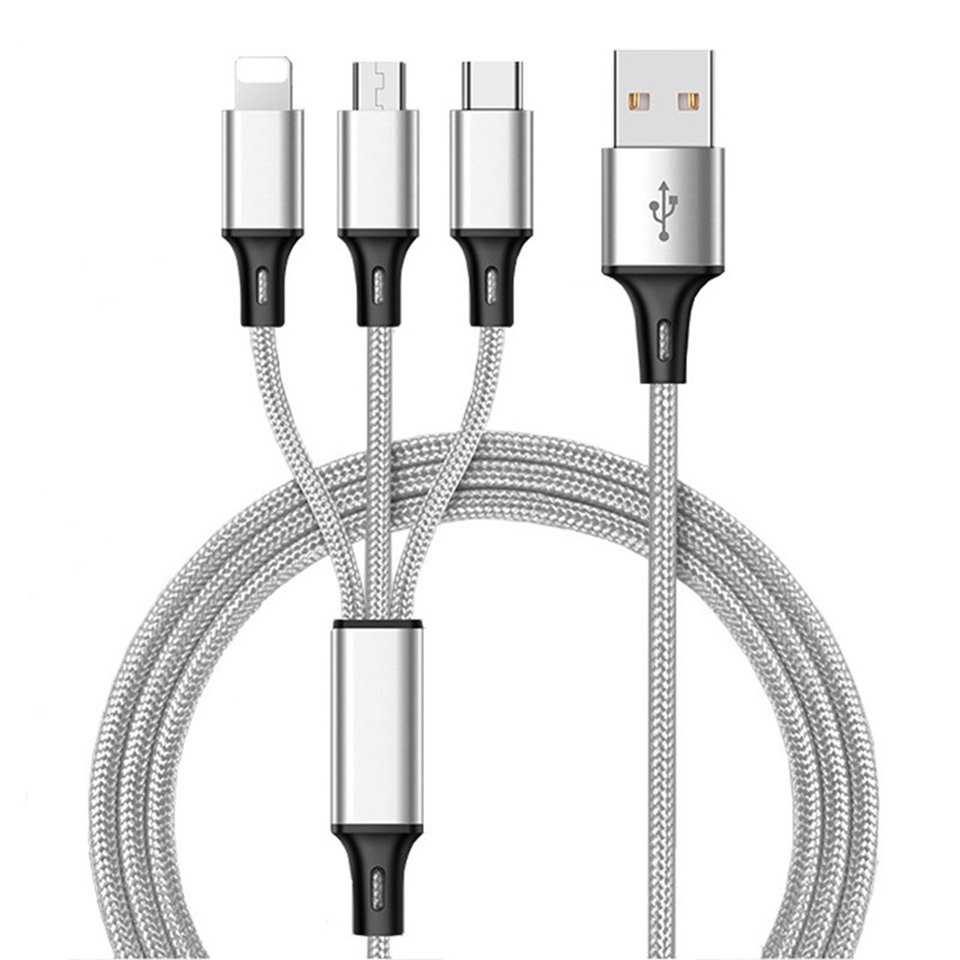 3 In 1 USB Cable For Huawei For IPhone 12 11 Pro Max Fast Charge Cable