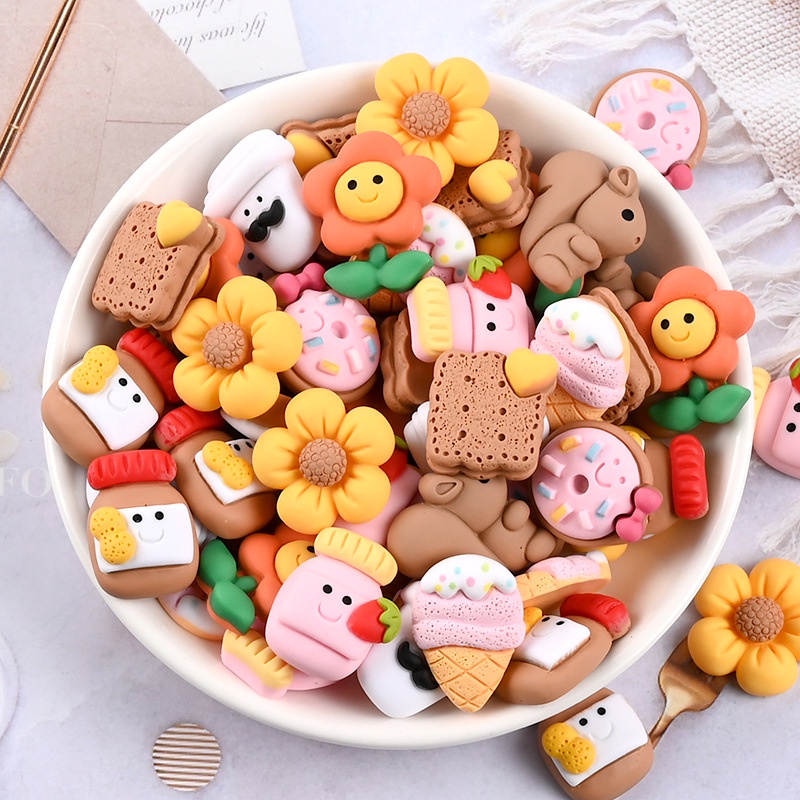 Hoạt Hình Ghim Cài Trang Trí Giày Trẻ Em Hình Que Kem / Cá Mập / Gấu koala / Thỏ / Bánh donut / donut / Gấu hello kitty