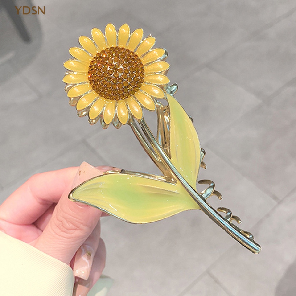 Kẹp Tóc Hoa Hướng Dương Đính Ngọc Trai Thời Trang Thanh Lịch Cho Nữ