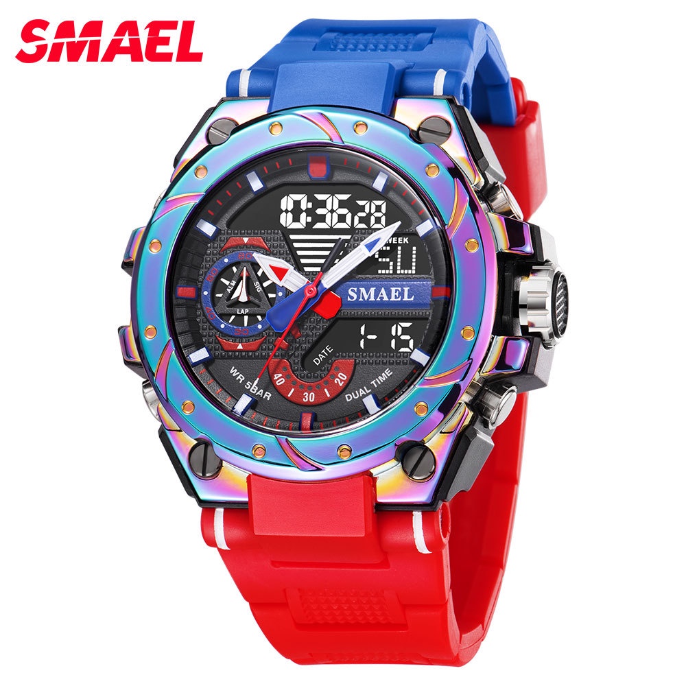 Smael Đồng Hồ Điện Tử Thể Thao Chống Nước Cho Nam Watch Đeo Tay Voi Cua Caro