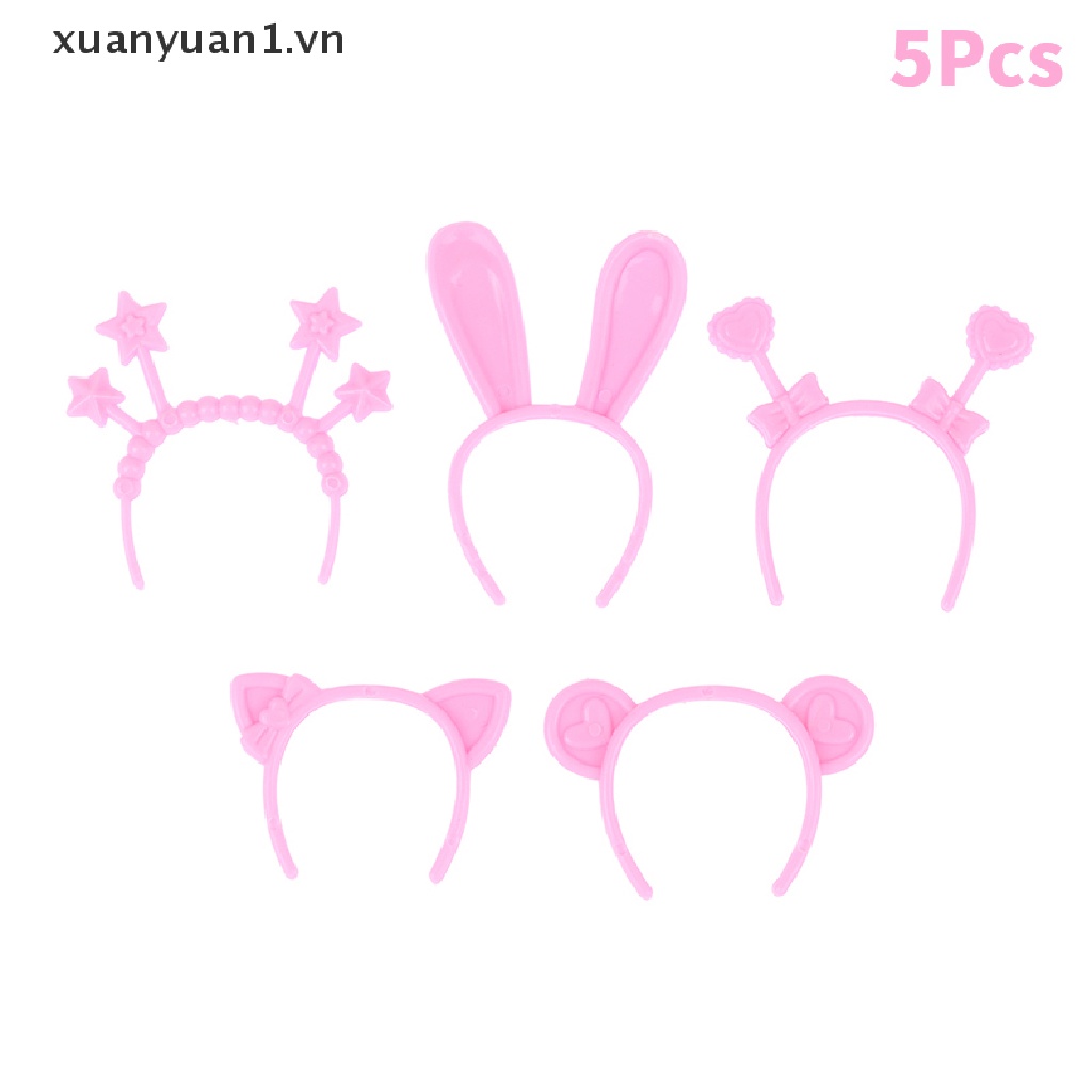 Set 5 Băng Đô Tai Thỏ / Mèo / Gấu 30cm Dễ Thương Dành Cho Búp Bê