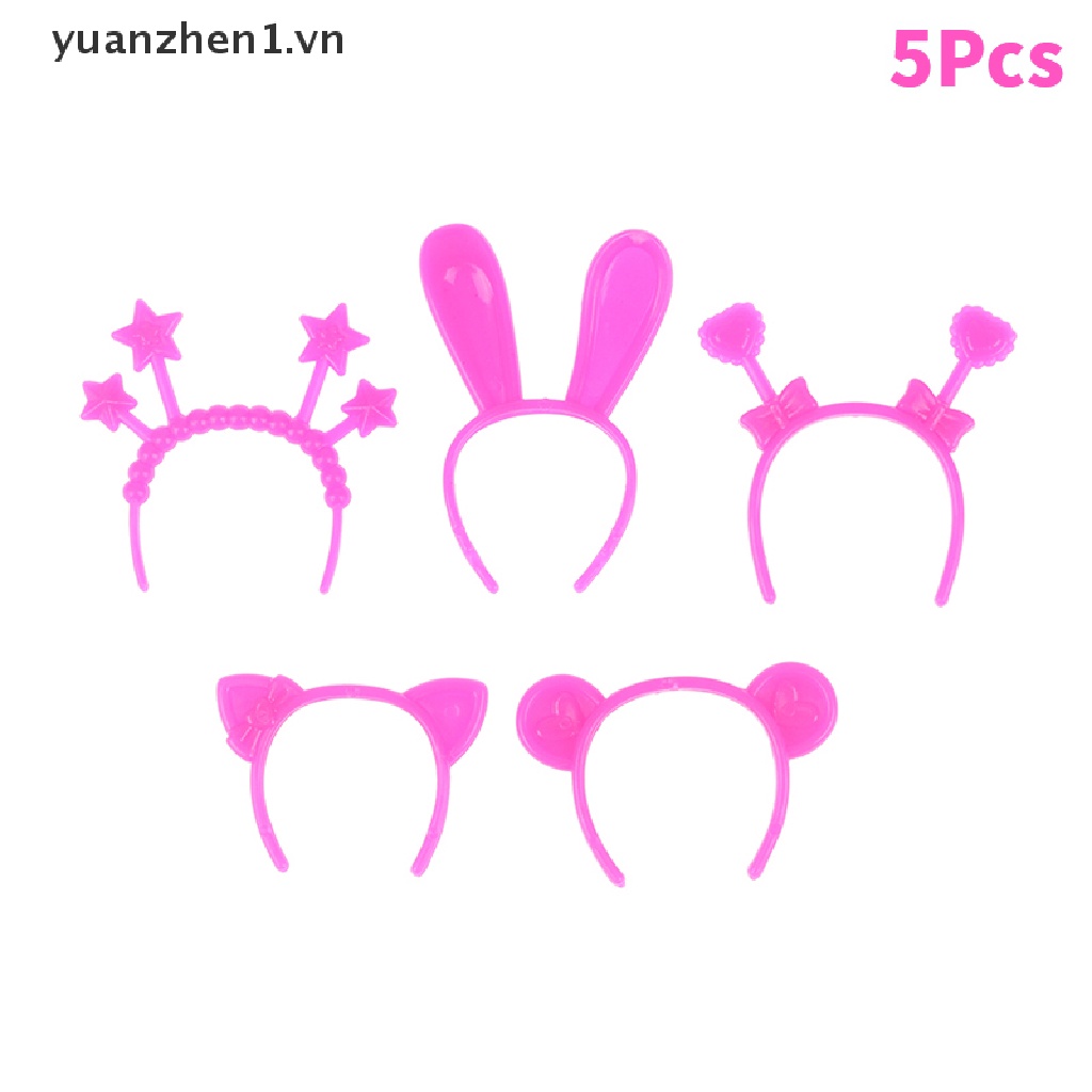 Set 5 Băng Đô Tai Thỏ / Mèo / Gấu 30cm Dễ Thương Dành Cho Búp Bê