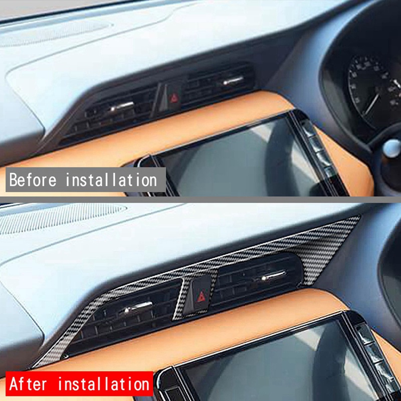 1 Khung Ốp Bảng Điều Khiển Lỗ Thông Gió Xe Hơi Bằng Sợi Carbon Cho Nissan KISKS Epower 2021-2023