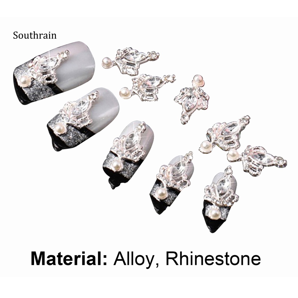 Bộ 10 Miếng Dán Trang Trí Móng Tay Hình Vương Miện 3D Lấp Lánh Dành Cho Nữ