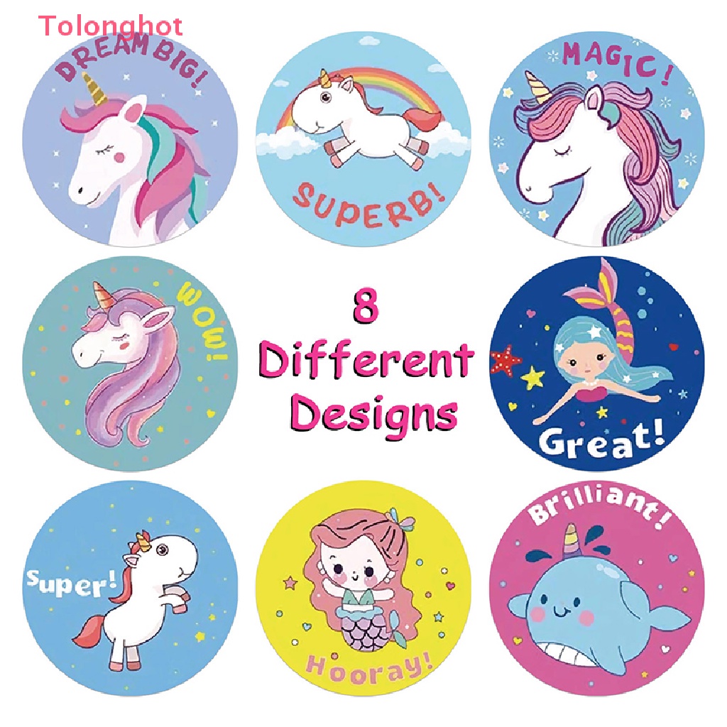 Cuộn 500 Miếng Dán Trang Trí Hộp Quà Hình Động Vật Dễ Thương Kích Thước 1 inch