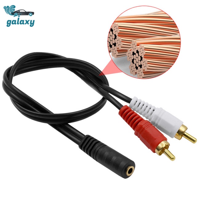 Galaxy Cáp Chuyển Đổi Âm Thanh 3.5mm Sang 2 RCA 3.5 Y 50cm Chuyên Dụng
