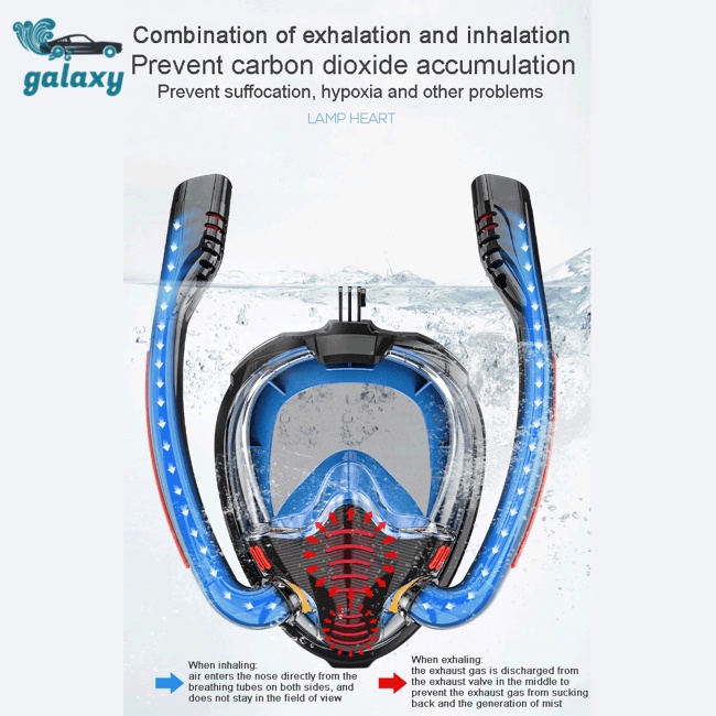 Galaxy Mặt Nạ Lặn Chống Nước Chống Sương Mù Ống Kính Hd Bằng Silicon Kèm Túi Đựng