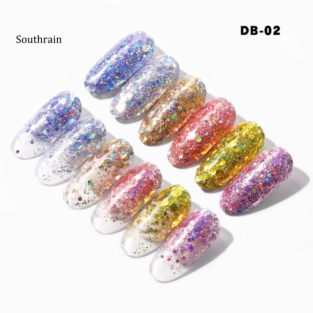 Set 6 Hộp Kim Tuyến Lấp Lánh Dùng Trang Trí Móng Tay Nghệ Thuật DIY