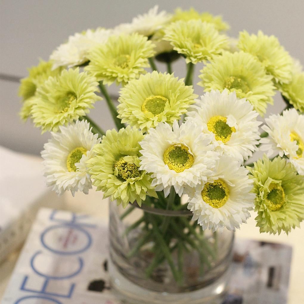 Set 10 Cây Gerbera Nhân Tạo Mini Không Mùi Dùng Để Trang Trí Vườn DIY