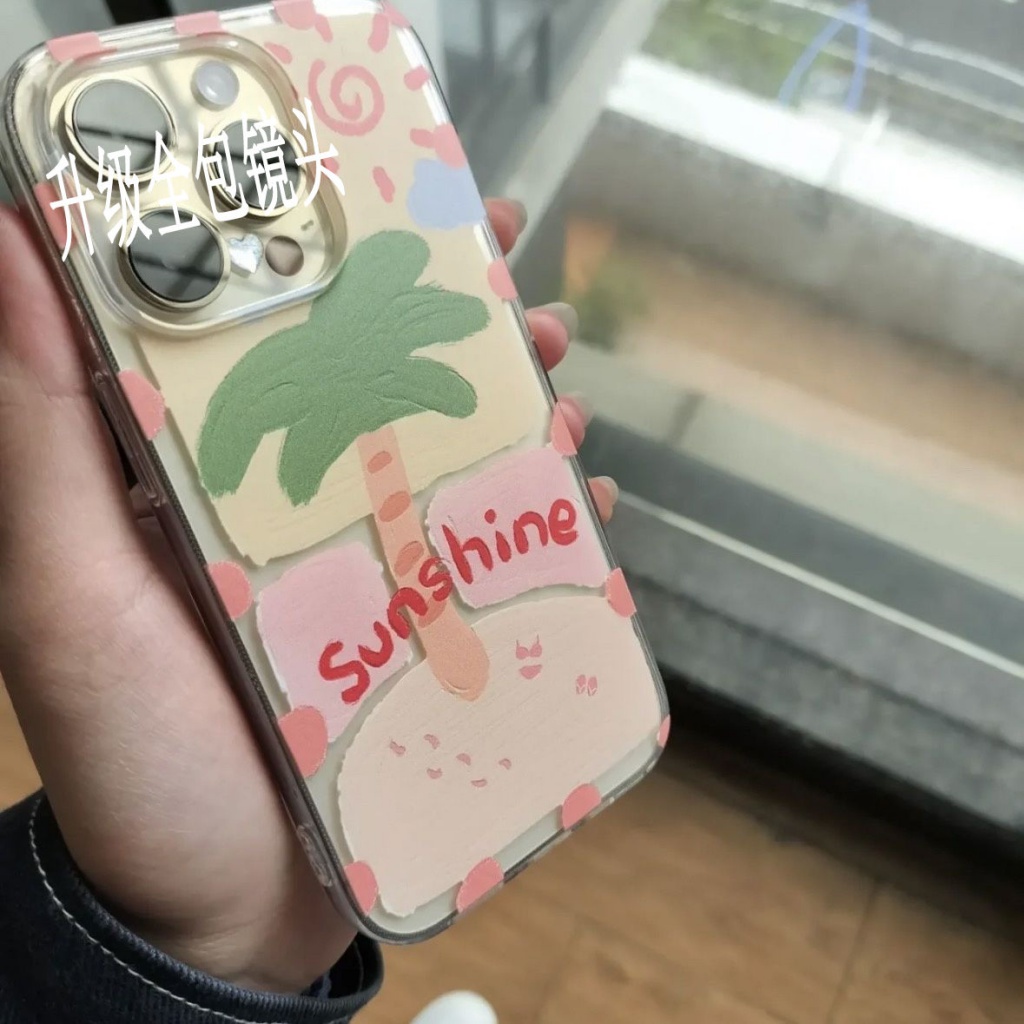 ✅Ốp Điện Thoại Cao Su Mềm Màu Trong Suốt Hình Cây Dừa Cho Iphone 14Propro max7 13 12xs 8xr 7649