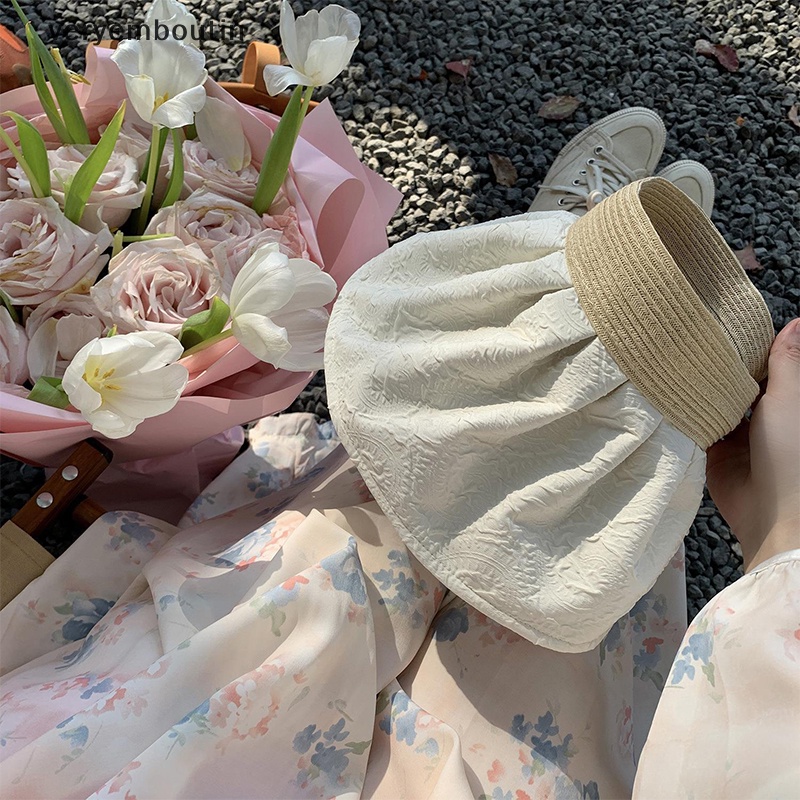 Mũ Chống Nắng Hai Mặt Hở Chóp Có Thể Gập Lại Hình Vỏ Sò Thời Trang Đi Biển Cho Nữ n