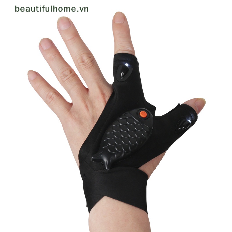 Găng Tay Không Ngón Tích Hợp Đèn Pin LED Có Thể Sạc Lại Tiện Dụng