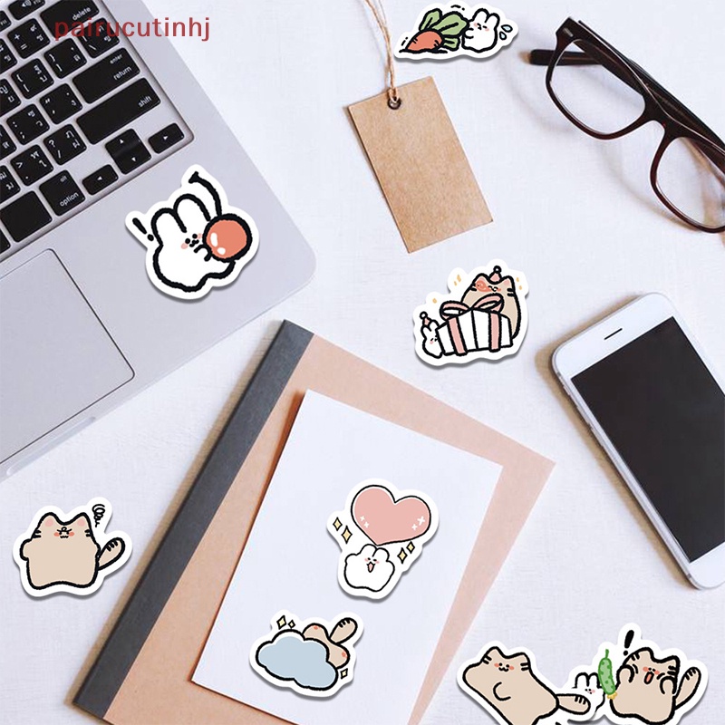 Set 60 Nhãn Dán Hoạt Hình Dễ Thương Trang Trí Sổ Tay / Vali / Xe Hơi / Laptop DIY