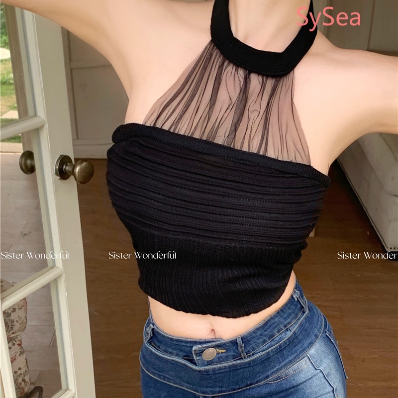 Áo Hai Dây Dệt Kim Quyến Rũ Thời Trang Hè Cho Nữ