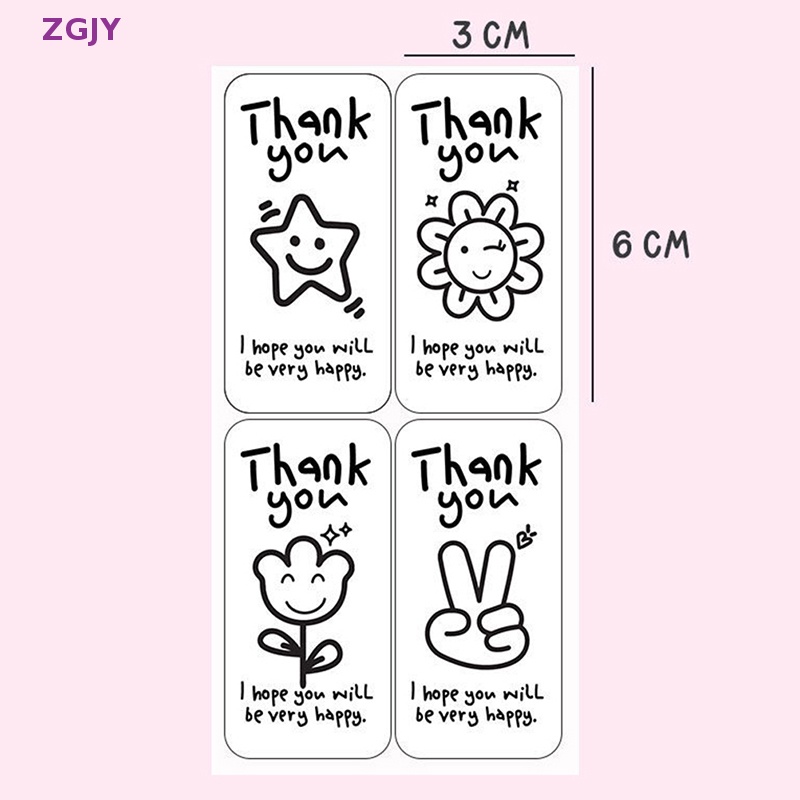Set 100-25 Tấm Nhãn Dán Chữ Thank You Trang Trí Hộp Quà Mới