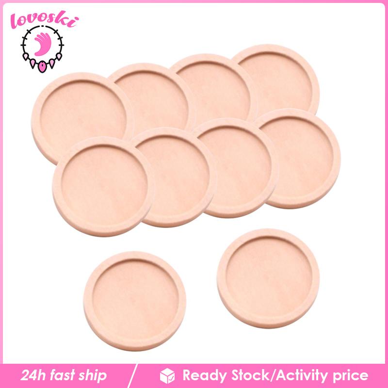 Set 10 Ghim Cài Áo Bằng Gỗ Hình Khay Đựng Đồ DIY