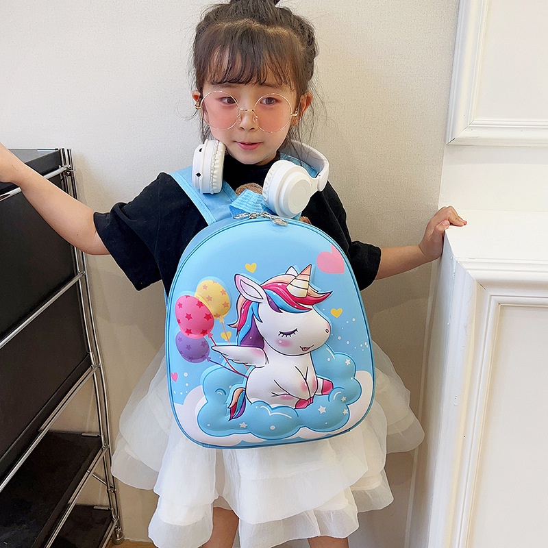 Ba Lô Đi Học Cỡ Lớn Thoáng Khí In Họa Tiết Kỳ Lân Thời Trang Đa Năng Cho Bé