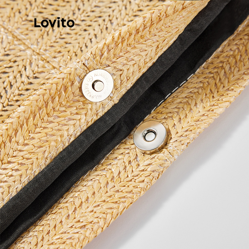 Túi hobo Lovito khóa kéo có vòng kim loại với lớp lót màu trơn phong cách thường ngày dành cho nữ L50AD116 (kaki/màu mơ)