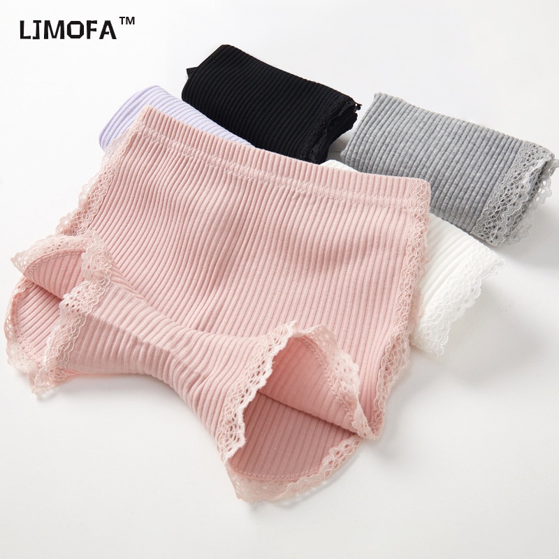 LJMOFA Quần Lót Legging Bằng Cotton Mềm Phối Ren Thoải Mái An Toàn Cho Bé Gái 2-10 Tuổi