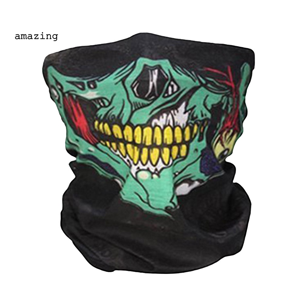 Khăn Choàng Cổ Kiêm Mặt Nạ Chống Tia UV Hình Đầu Lâu Thời Trang Dùng Khi Đạp Xe Ngoài Trời