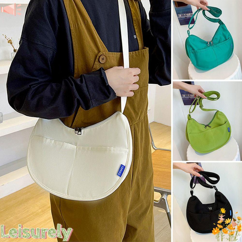 Túi Đeo Chéo Vải Canvas Màu Sắc Đơn Giản Thời Trang Cho Nữ