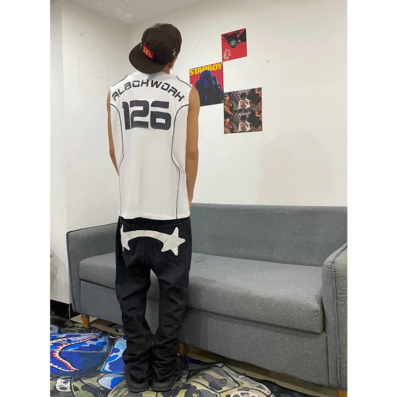 Áo Bóng Rổ Không Tay Dáng Rộng Phong Cách Thời Trang Đường Phố Mỹ Dành Cho Cặp Đôi