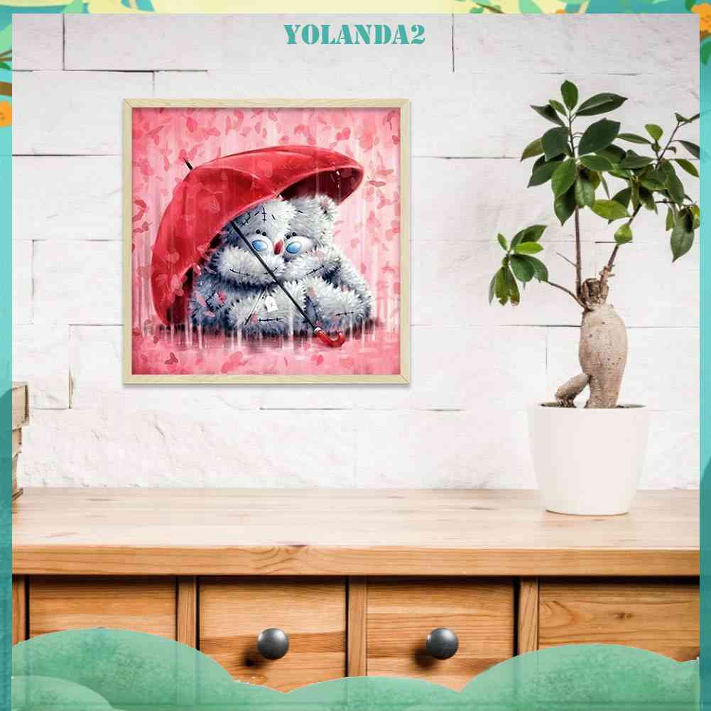 Bộ Tranh Đính Đá 5D DIY Hình Chú Gấu Hoạt Hình Để Trang Trí Nhà