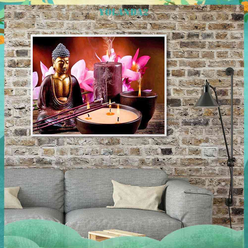 Bộ Tranh Đính Đá 5D Toàn Diện Họa Tiết Đức Phật Độc Đáo DIY Dùng Trang Trí