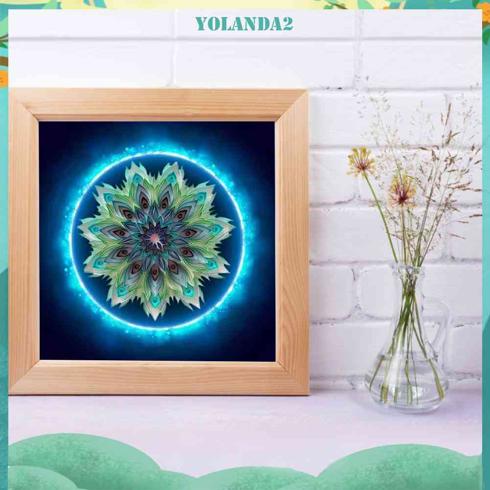 Bộ Tranh Đính Đá 5D Họa Tiết Hoa Văn Mandala Độc Đáo DIY Dùng Trang Trí