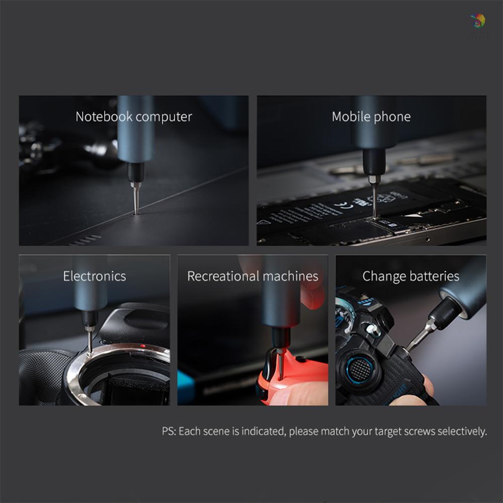 Bộ Tua Vít Điện Mini 25 Trong 1 Với 20 Đầu Thay Thế Và Đèn LED Có Thể Sạc Lại Dùng Sửa Chữa Điện Thoại / Laptop