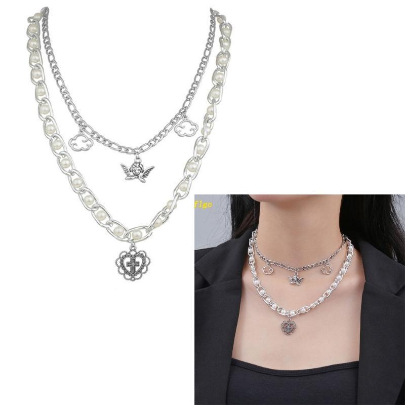 Vòng Cổ Choker Hình Trái Tim / Thánh Giá Phong Cách Punk Dành Cho Nữ