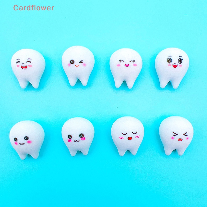 Bộ 2 Phụ Kiện Trang Trí Răng Hình Biểu Tượng Cảm Xúc Bằng Nhựa Resin Phát Sáng Dễ Thương Mới