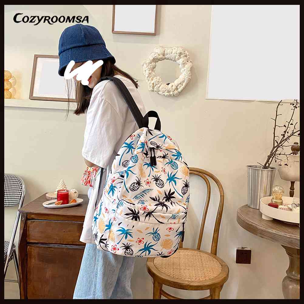 Ba Lô Lớn In Họa Tiết Hoạt Hình Graffiti Phong Cách Preppy Cho Nữ