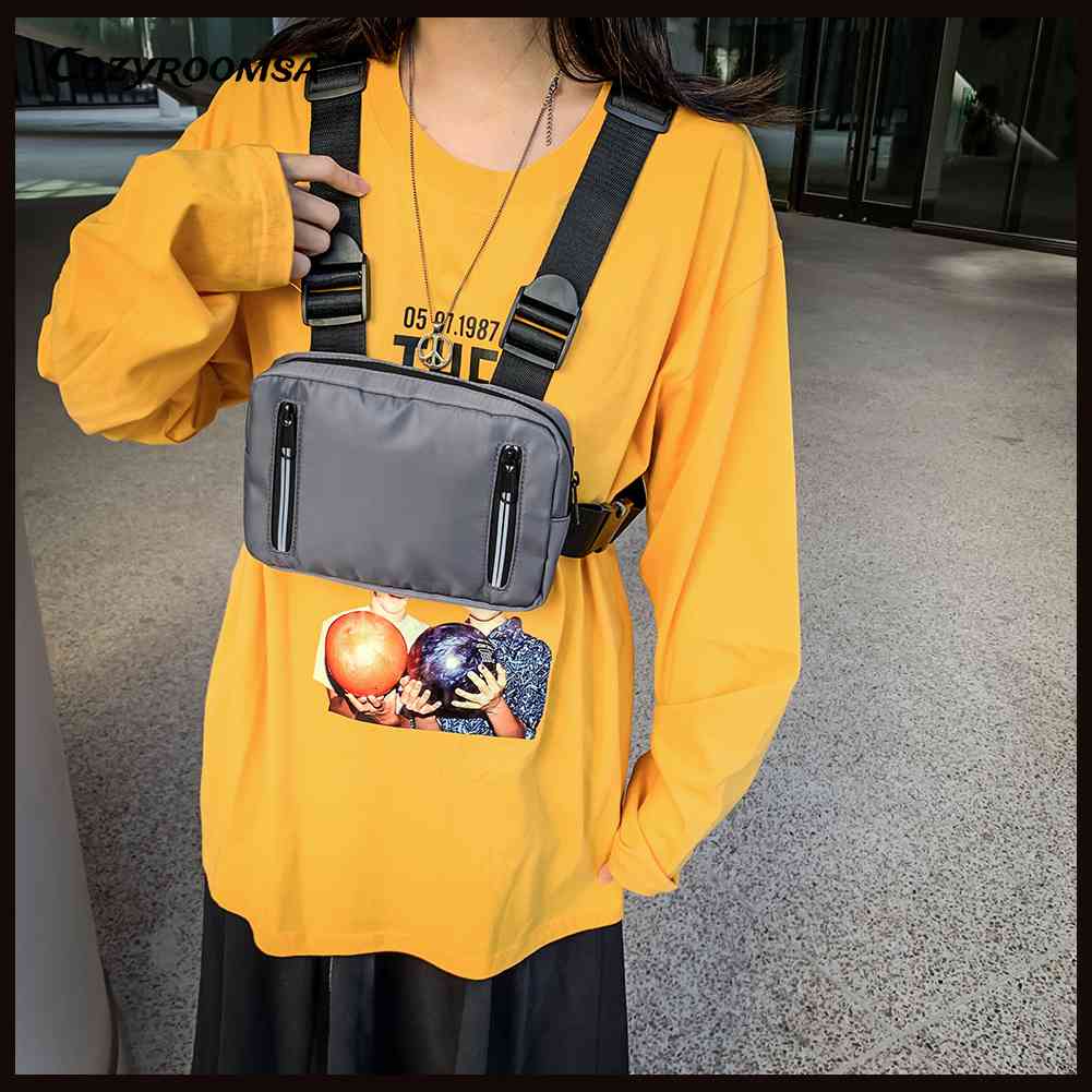 Túi Đeo Chéo Ngực Phản Quang Phong Cách Hip Hop