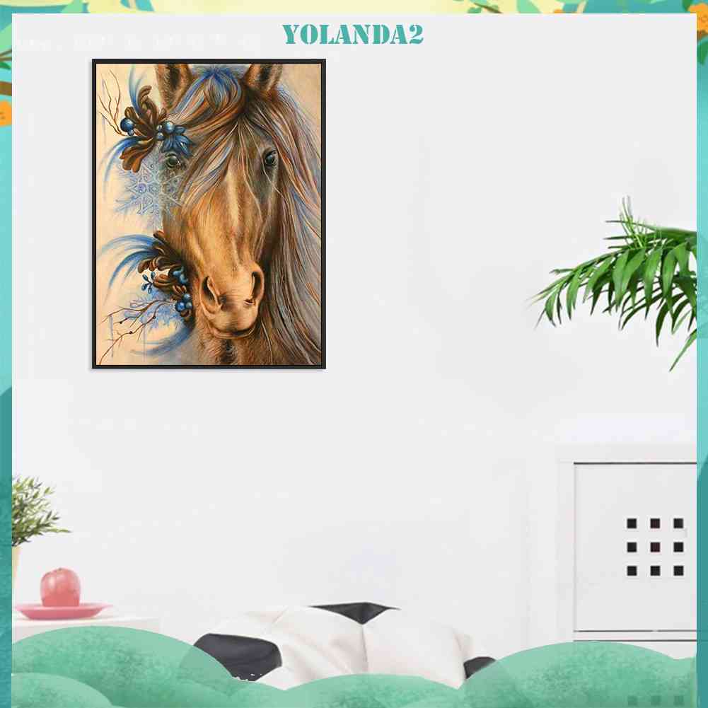 Tranh Đính Đá Kim Cương Toàn Bộ 5D DIY Hình Vẽ Đầu Ngựa