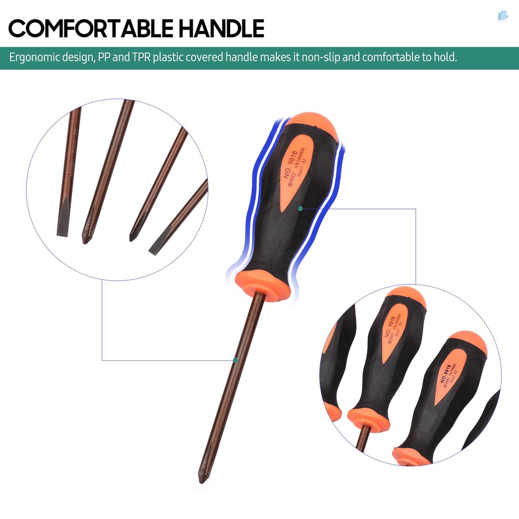 Bộ Tua Vít 6 Món Bằng Hợp Kim Thép s2mwvn Kèm Túi Đựng Chống Trượt