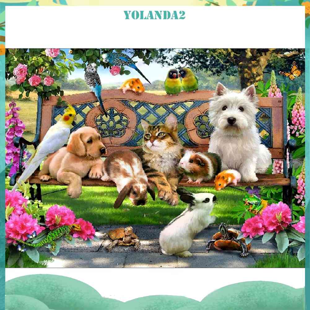 Bộ Tranh Đính Đá 5D Tự Làm 40x30cm Hình Khu Vườn Động Vật