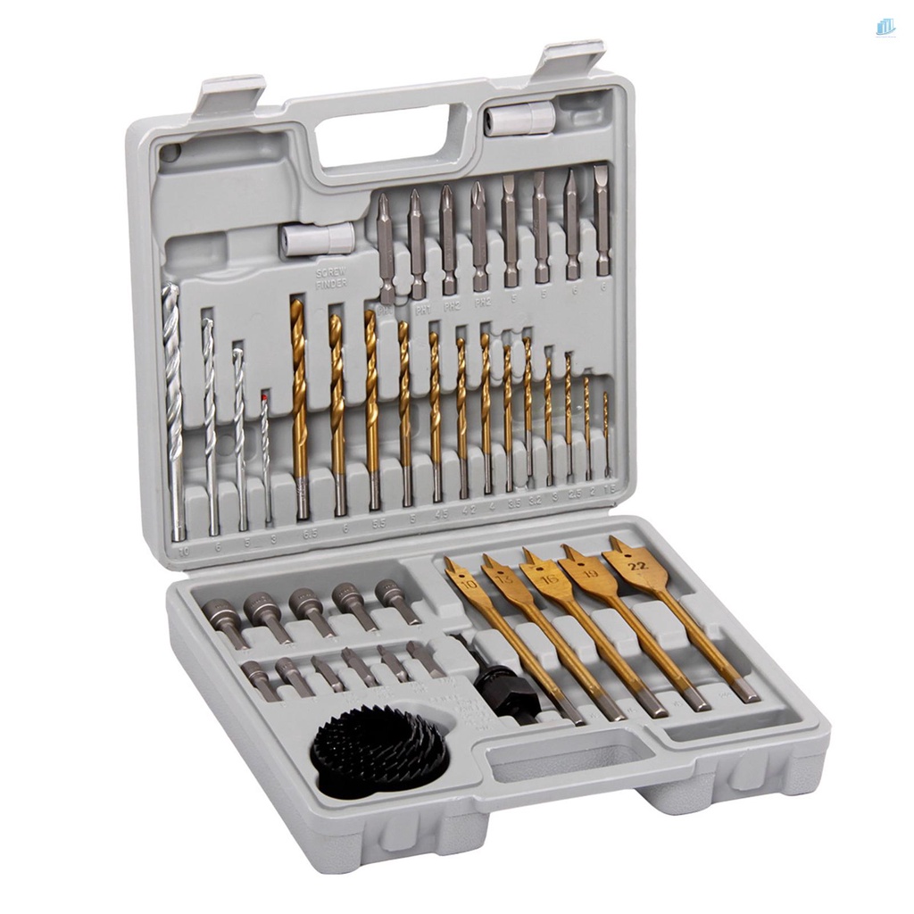 Bộ 47 Mũi Khoan Lỗ Kèm Hộp Nhựa Dùng Để Sửa Chữa Đồ Gỗ DIY s2mwvn