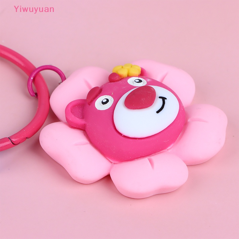 < Yiwuyuan > Móc Chìa Khóa Resin Hình Gấu Dâu Tây Hoạt Hình Dễ Thương DIY Trang Trí Túi Xách Xe Hơi Mới