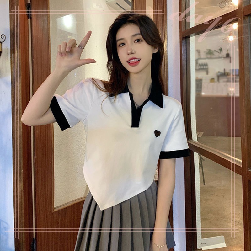 Áo Thun Ngắn Tay Phong Cách Hàn Quốc Đơn Giản Dành Cho Nữ