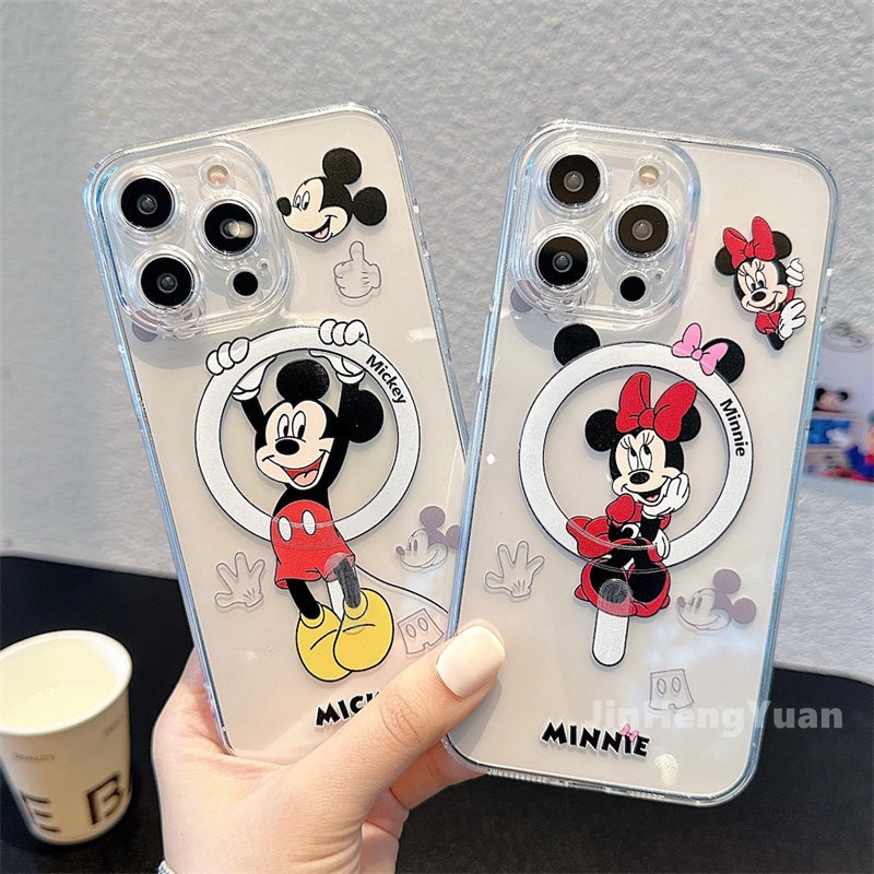 Ốp Điện Thoại Dẻo Trong Suốt Họa Tiết Hoạt Hình Mickey Dễ Thương Chống Rơi Cho IPhone 14 Plus 13 12 11 Pro Max