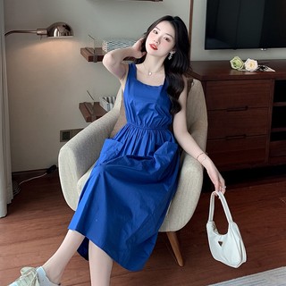 Đầm hai dây đi biển dáng hẹp eo hẹp thời trang sang trọng