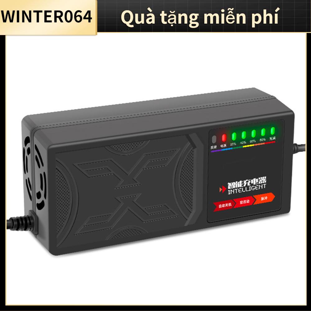 Winter064 Bộ sạc Electromobile pin thông minh với 7 đèn báo cho xe đạp điện Scooter